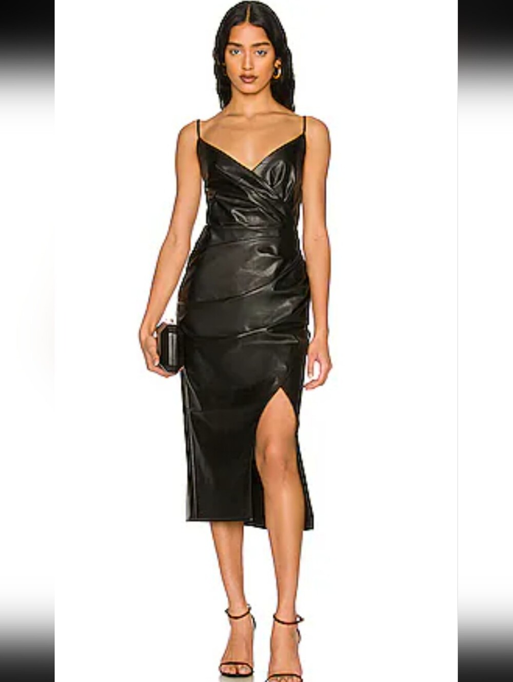 Faux Leather Midi Dress 90's Minimalism